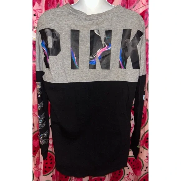 🖤 PINK Victoria's Secret Sequin Long Sleeve Tee - Picture 5 of 5